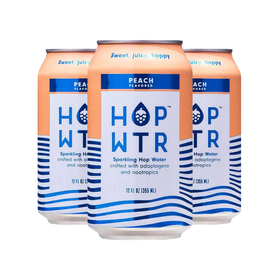 HOP WTR Peach Non-Alcoholic Sparkling Water 6pk/12oz Cans