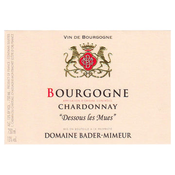 Domaine Bader-Mimeur Bourgogne Chardonnay Dessous les Mues 2019
