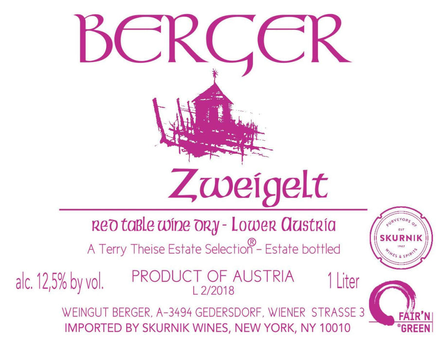 Berger Zweigelt 2019 - 1 Liter