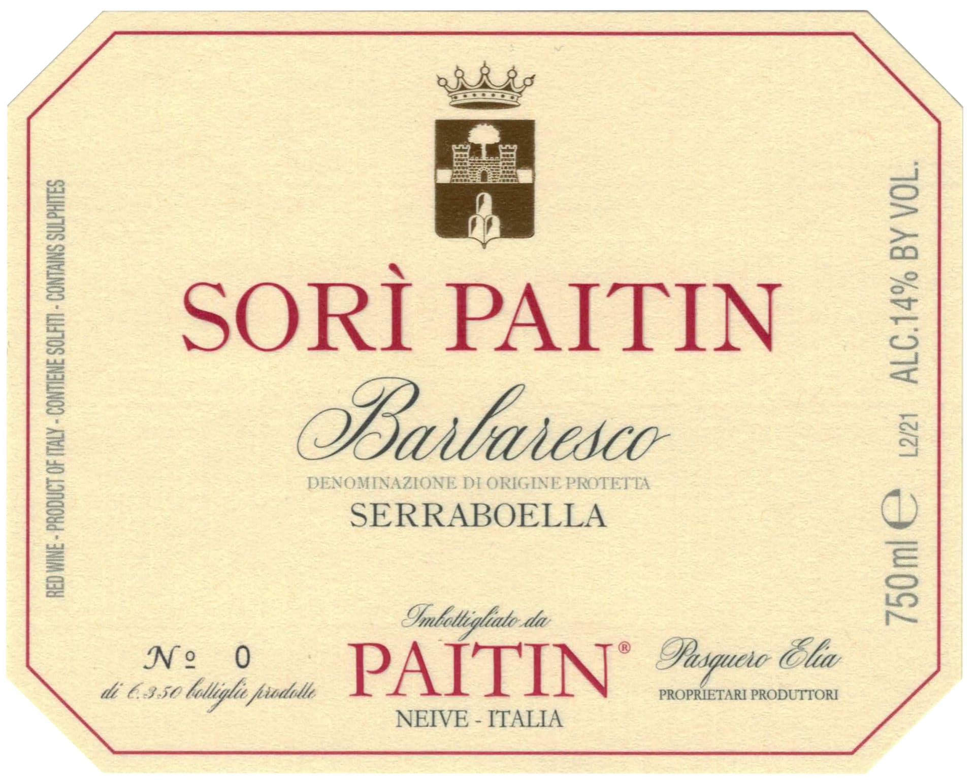 ワイン SORI PAITIN Paitin Barbaresco Sori Paitin Serraboella 2019 – InternetWines.com